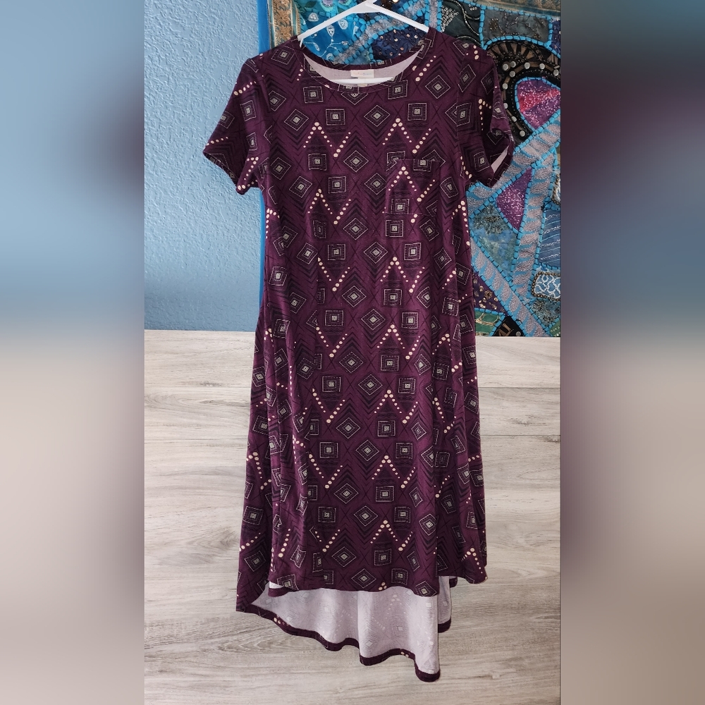 Carly Dress XX-Small Purple Geometric - Oversized, Stretchy - Picture 3 of 4